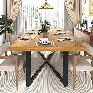 71" Farmhouse Solid Wood Dining Table for 4 6 8