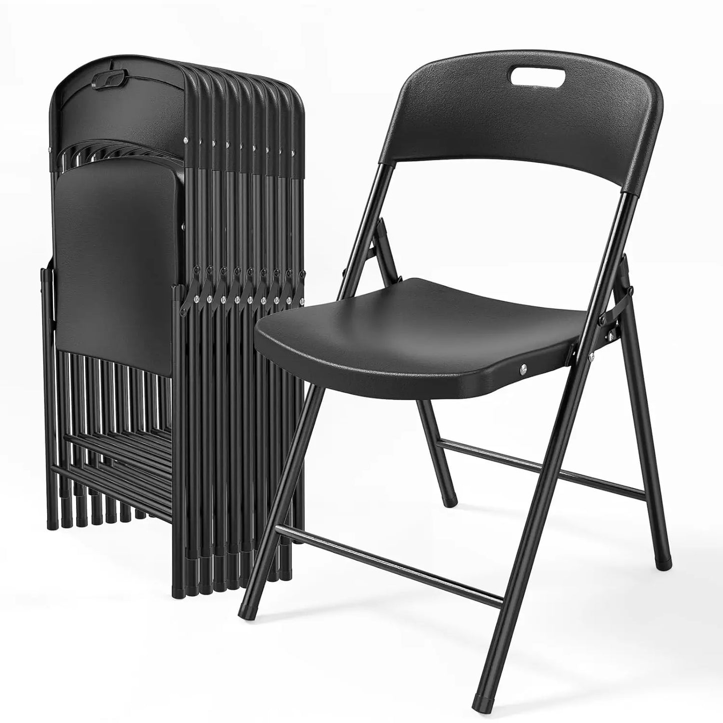 Pack of 10\\White or Black Plastic chairs for Indoors or Outdoors Sturdy Frame