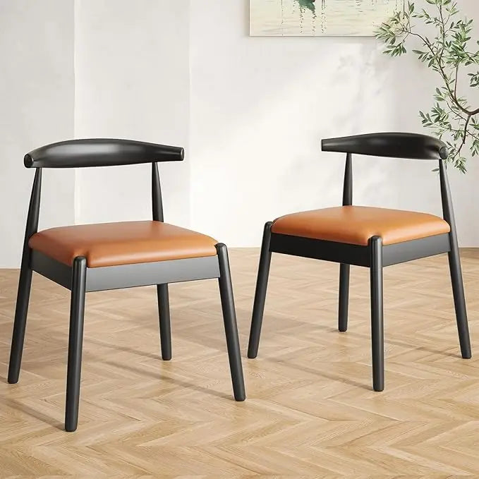 Dining Chairs Set of 2, Mid Century Modern solid wood legs