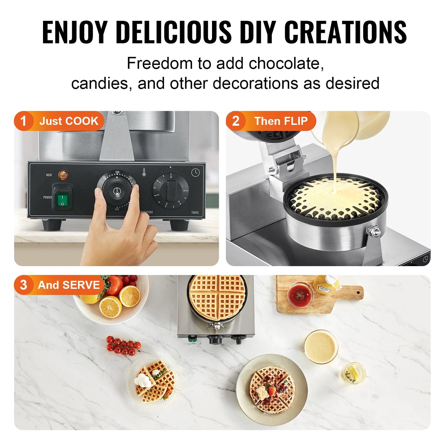 Commercial Belgian Waffle Maker Stainless Steel