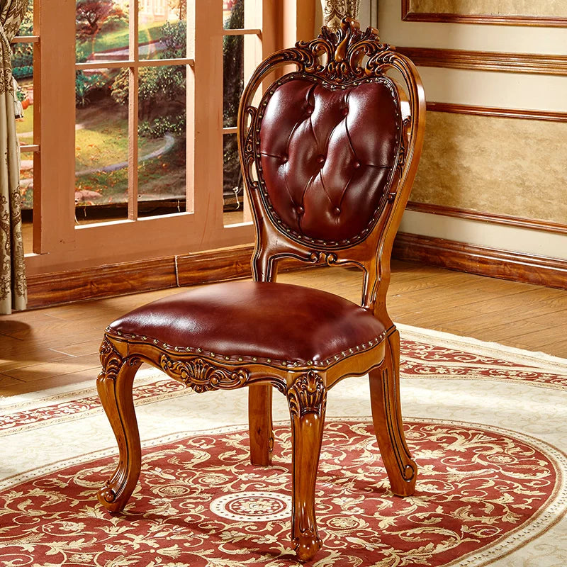 Dining table and chair combination solid wood marble round table with turntable