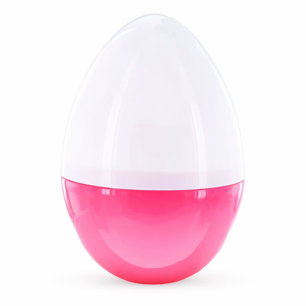 Large Bunny Giant Jumbo Size White and Pink Plastic Easter Egg 10 Inches