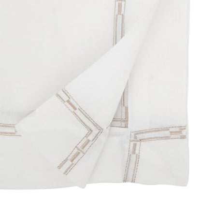 Fennco Styles Gold Embroidered Border Tablecloth 65" W x 90" L - Metallic Design Table Cover for Home Décor, Everyday Use, Christmas, Banquets and Special Events
