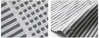 Fennco Styles Modern Woven Striped Cotton Tablecloth 55" W X 71" L - White Textured Rectangle Table Cover for Dining Table, Banquet, Family Gathering, Holiday and Special Occasion