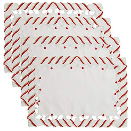 Fennco Styles Christmas Candy Cane Design Tablecloth - Holiday Table Cover for Home Décor, Banquets, Family Gathering and Special Occasion