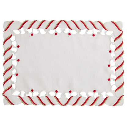 Fennco Styles Christmas Candy Cane Design Tablecloth - Holiday Table Cover for Home Décor, Banquets, Family Gathering and Special Occasion