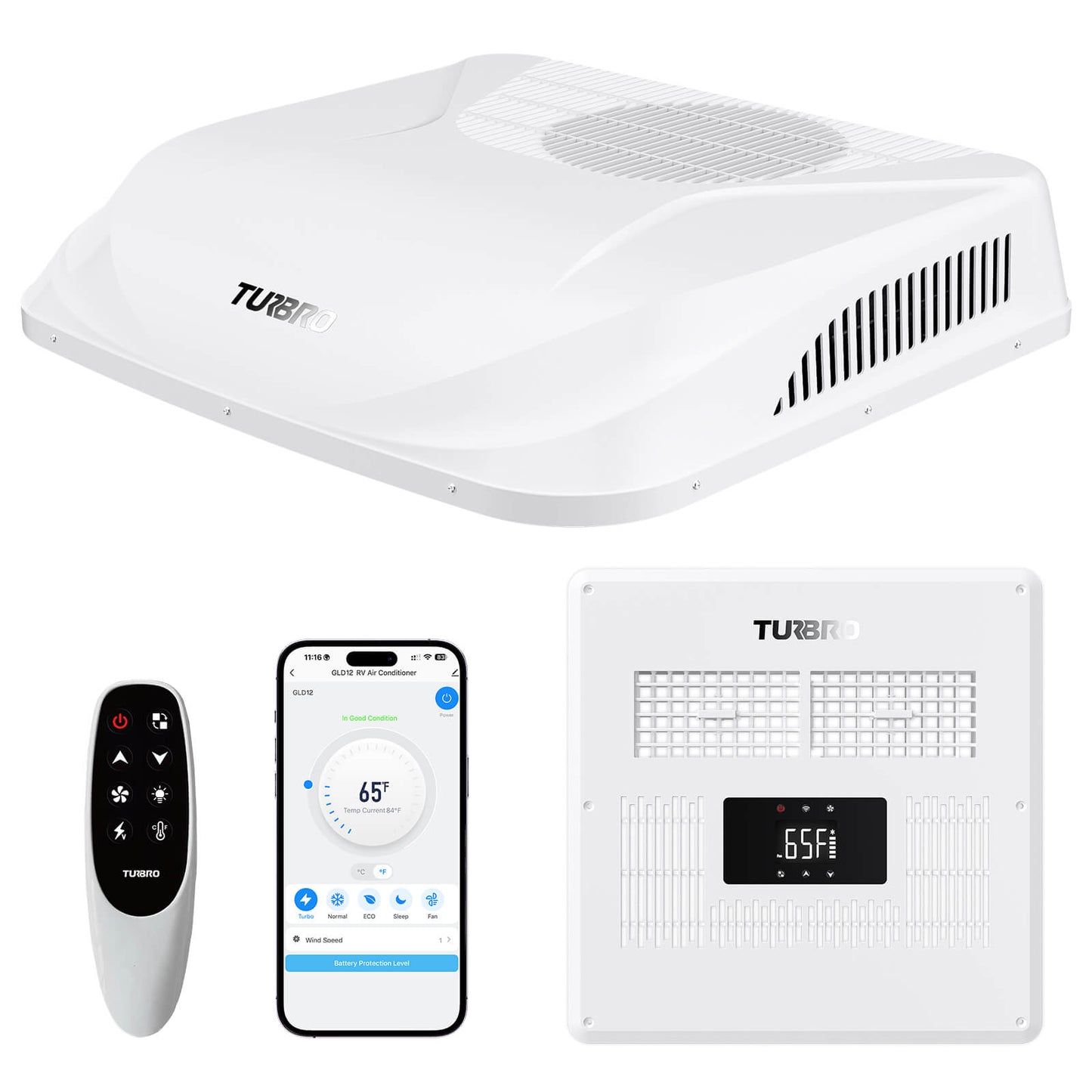 Greenland 12,000 BTU 12V DC Inverter Rooftop RV Air Conditioner