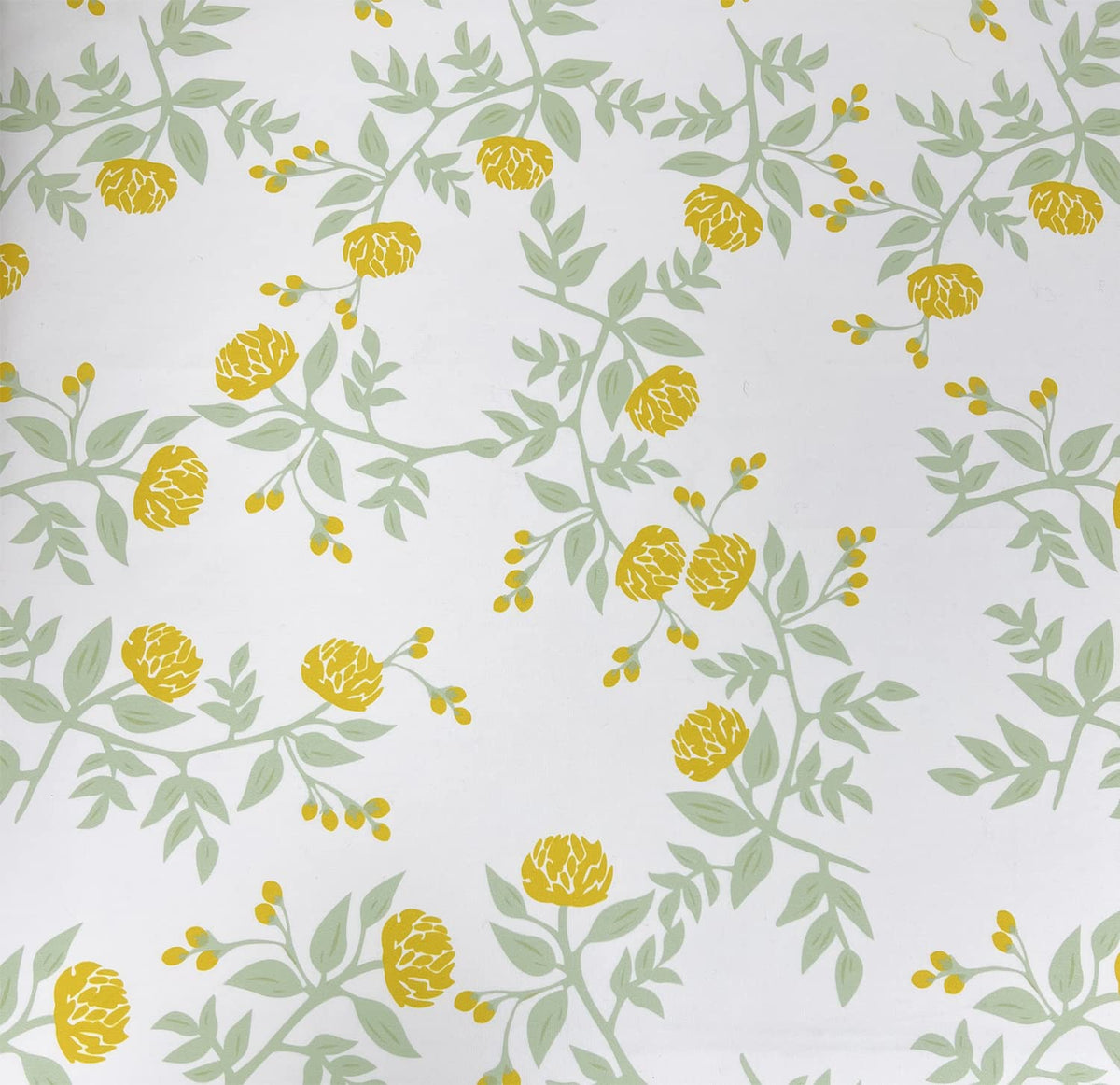 Fennco Styles Garden Floral Print Tablecloth 55" W x 55" L - Yellow Flowers Wrinkle-Free Washable Table Cover for Everyday Use, Banquets, Holidays, Indoor Outdoor Events and Special Occasions
