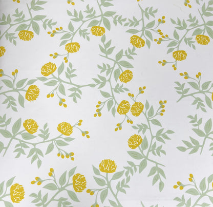 Fennco Styles Garden Floral Print Tablecloth 55" W x 55" L - Yellow Flowers Wrinkle-Free Washable Table Cover for Everyday Use, Banquets, Holidays, Indoor Outdoor Events and Special Occasions