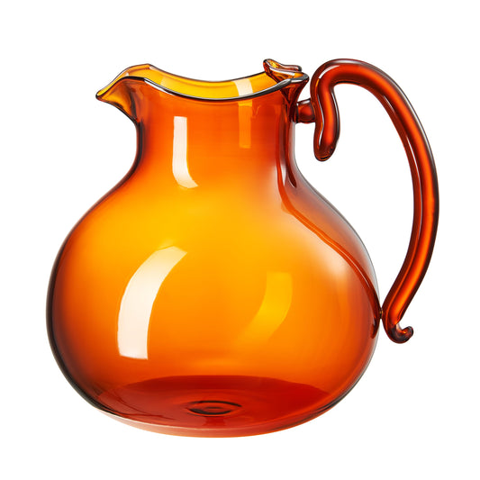 talian Design Amber Glass Jug Mouth-Blown Venetian Pitcher 750ml Handmade Murano