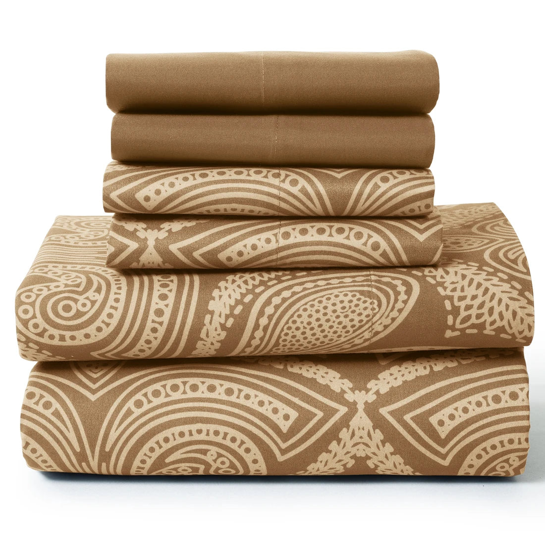 Lux Decor 6Pc Paisley Sheet Set – Soft Microfiber, Wrinkle-Free,