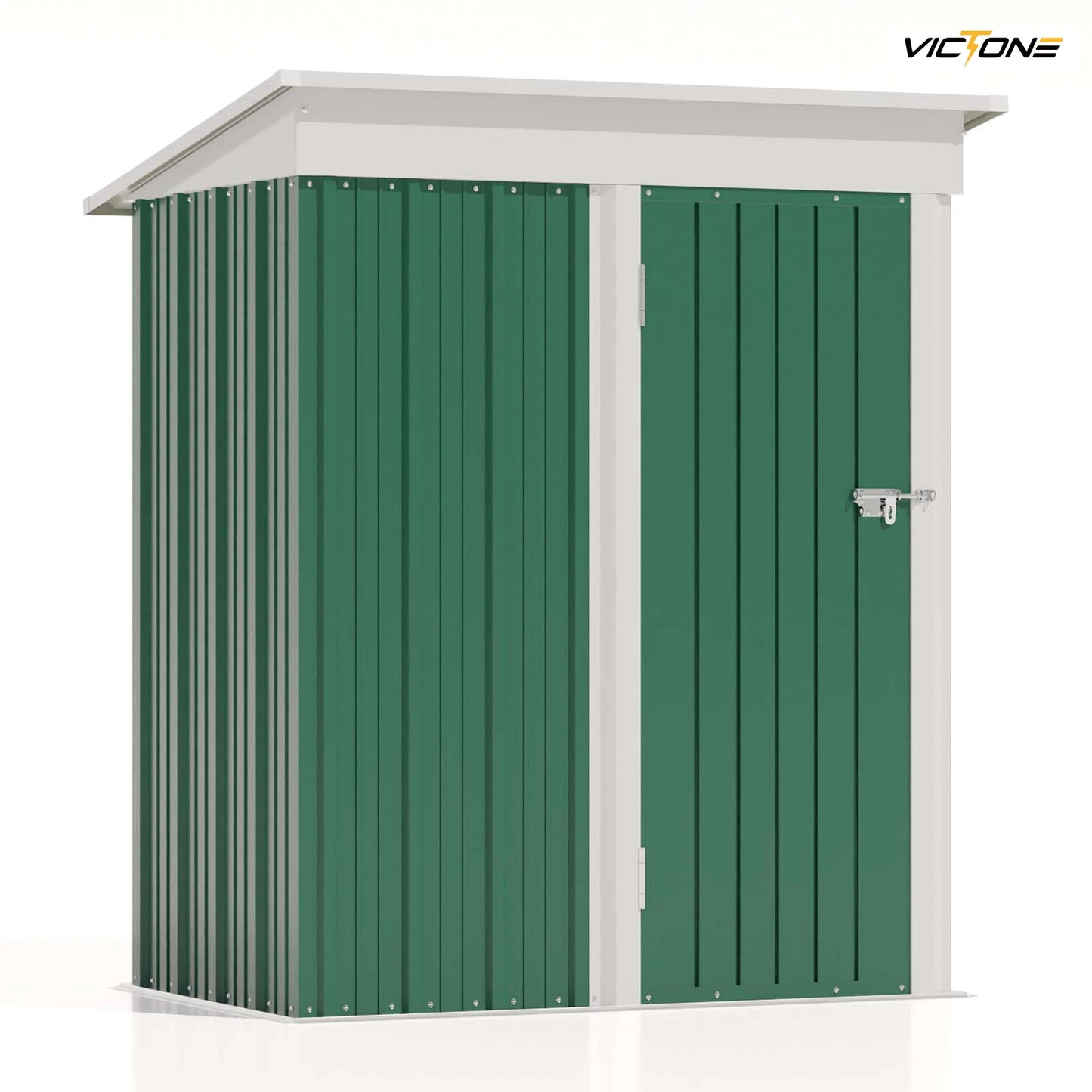 l 5x3 FT Outdoor Storage Shed, Tool Shed with Sloping Roof and Lockable Door, Metal Shed