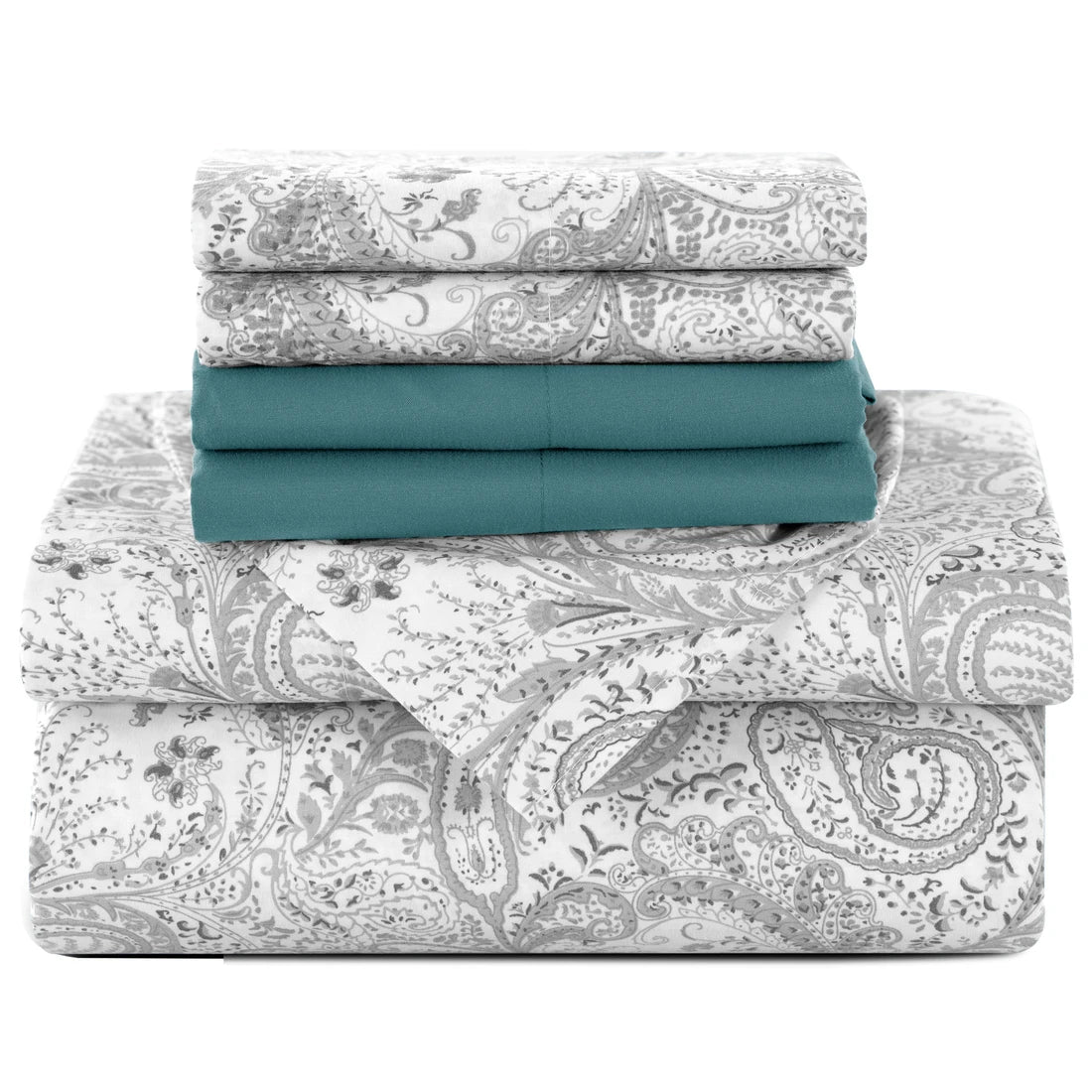 Lux Decor 6Pc Paisley Sheet Set – Soft Microfiber, Wrinkle-Free,