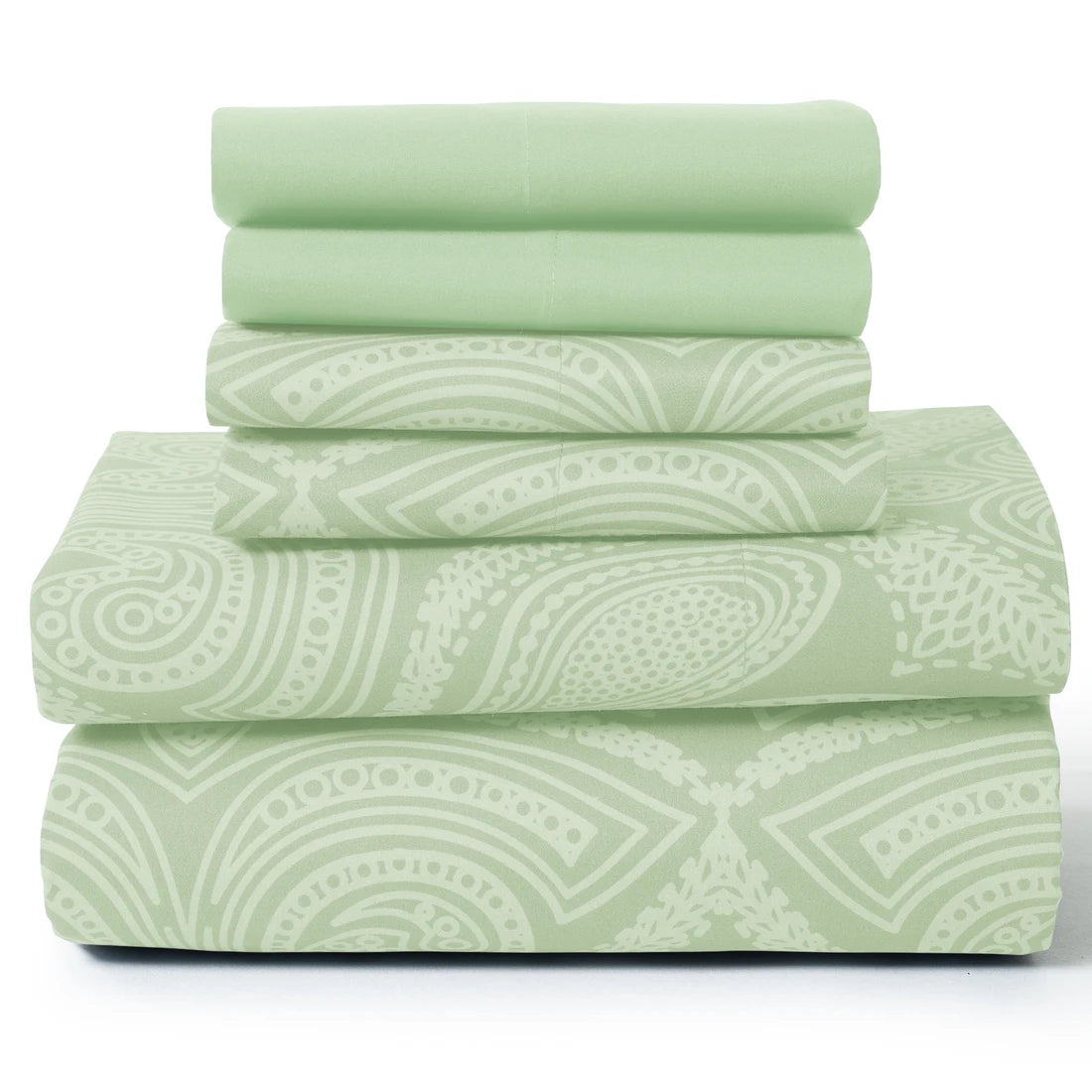 Lux Decor 6Pc Paisley Sheet Set – Soft Microfiber, Wrinkle-Free,