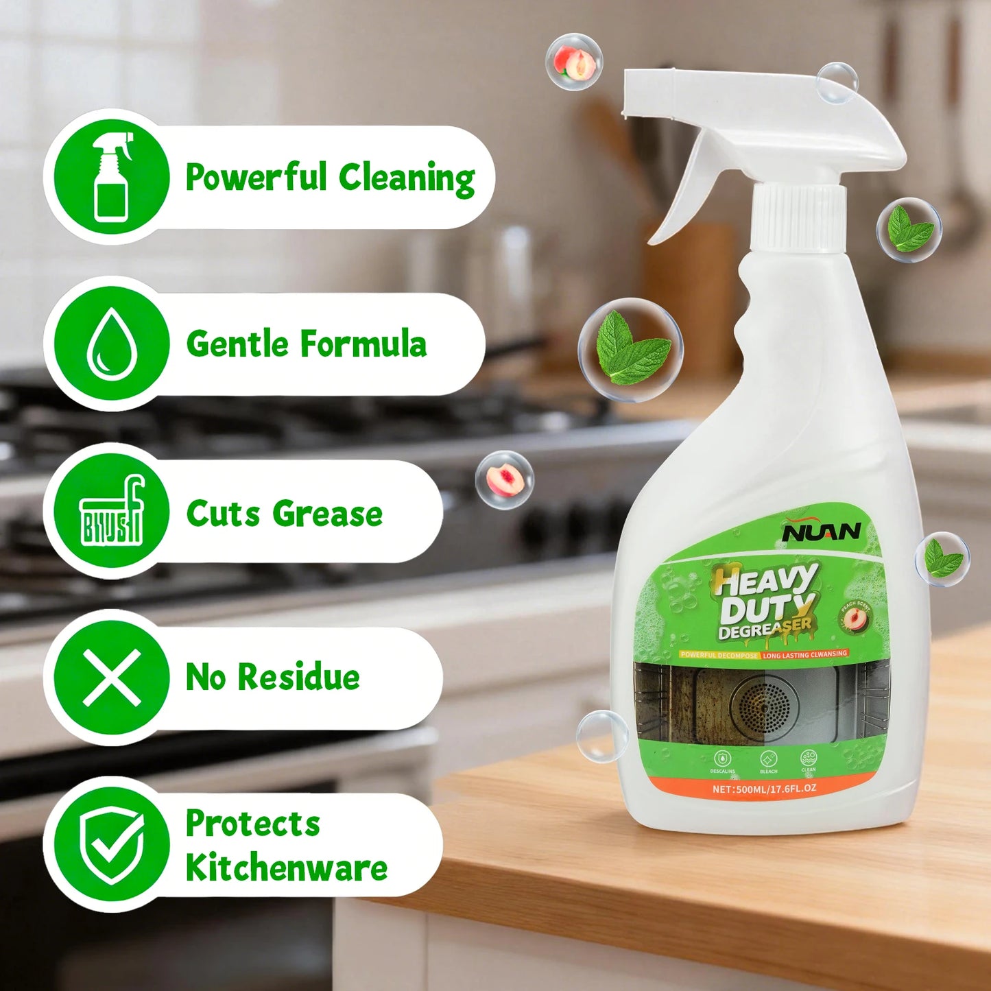 Kitchen  Cleaner Heavy Duty Degreaser Spray  Range Hood Cooktop