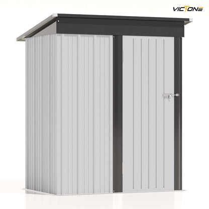 l 5x3 FT Outdoor Storage Shed, Tool Shed with Sloping Roof and Lockable Door, Metal Shed