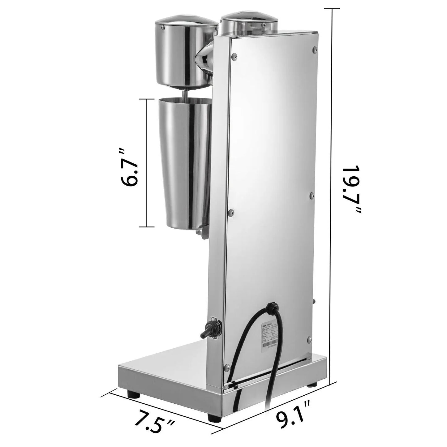 SucceBuy Milk Shake Machine  Double Cups  Stainless Steel