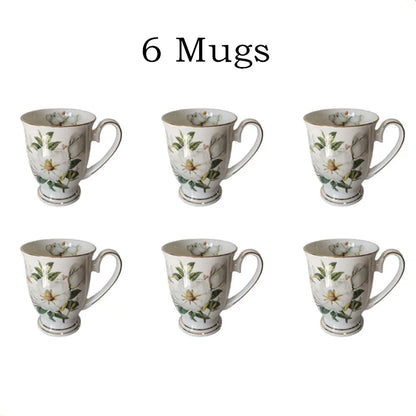 Household Water Ware Set, Ceramic Mug with Metal Rack, Porcelain Bone China,