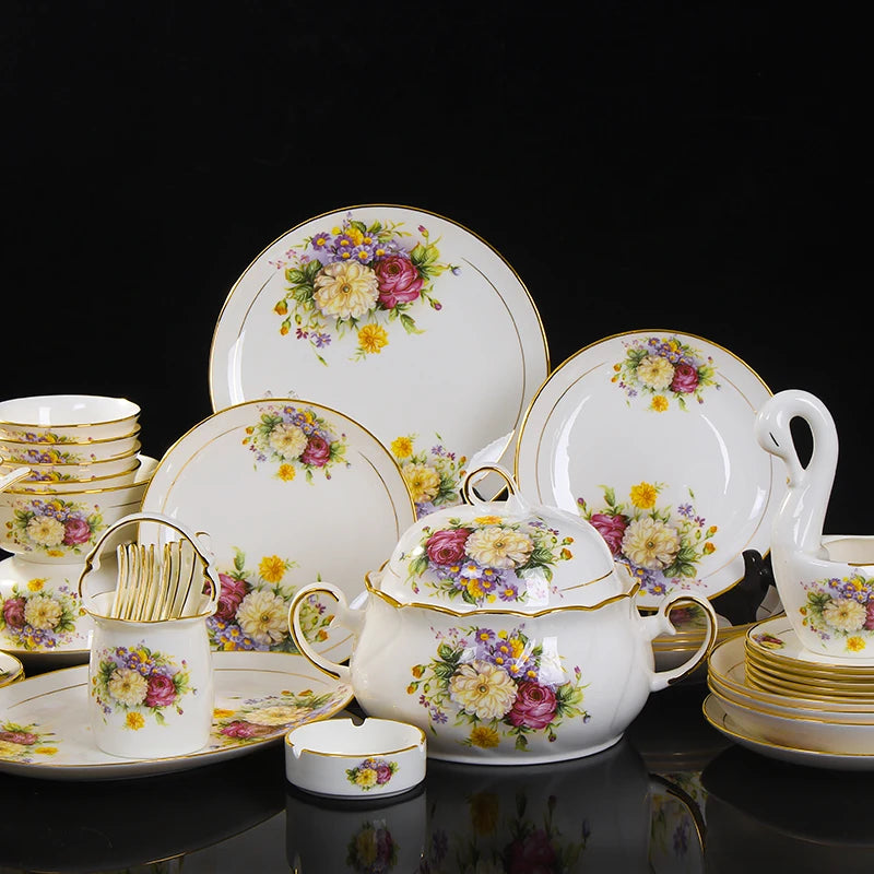 Ceramic Bone China tableware dishes steak plate with DIY tableware