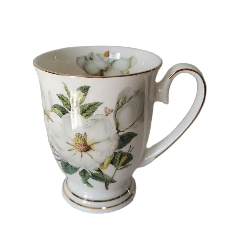 Household Water Ware Set, Ceramic Mug with Metal Rack, Porcelain Bone China,