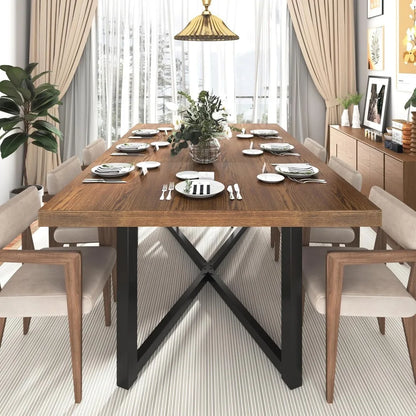 71" Farmhouse Solid Wood Dining Table for 4 6 8
