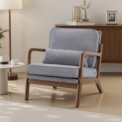 JHK Mid Century Modern Chair Solid Wooden Frame