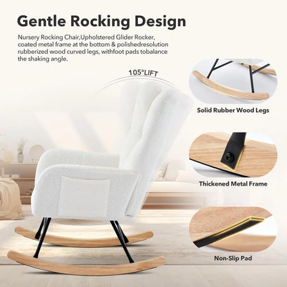 Upholstered  Rocking Chairs, with Side Pocket