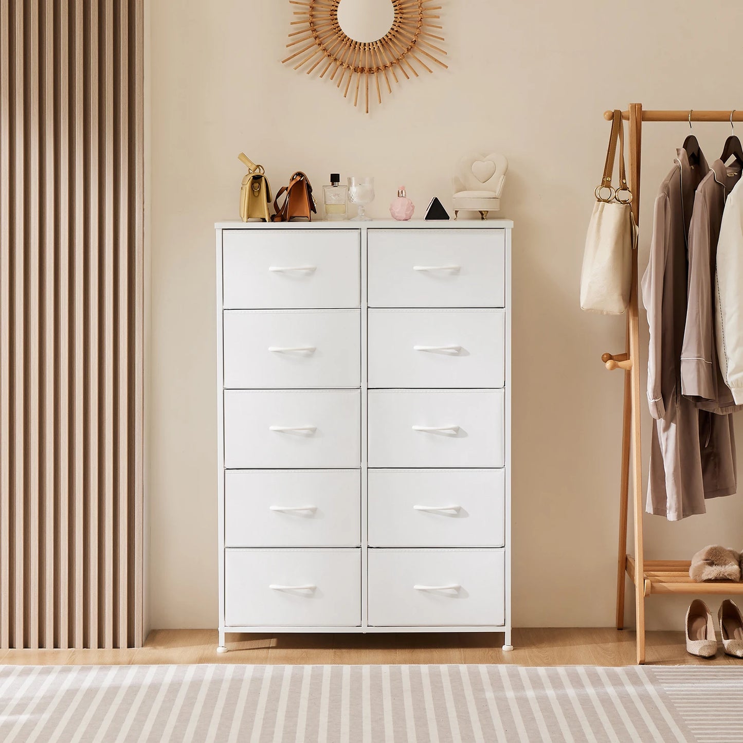JHK   Chest of  Drawers Wardrobe Steel Frame
