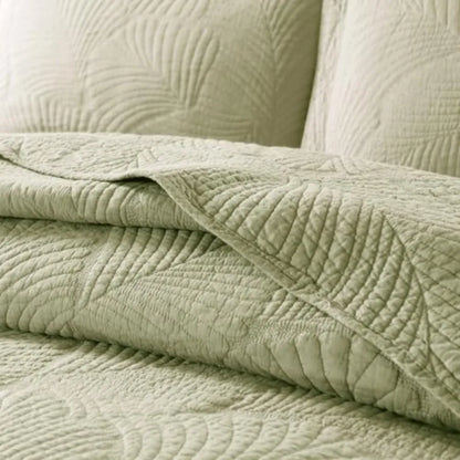 Tropical Palm Tree King Size Quilt Set  Quilted Bedding Lightweight