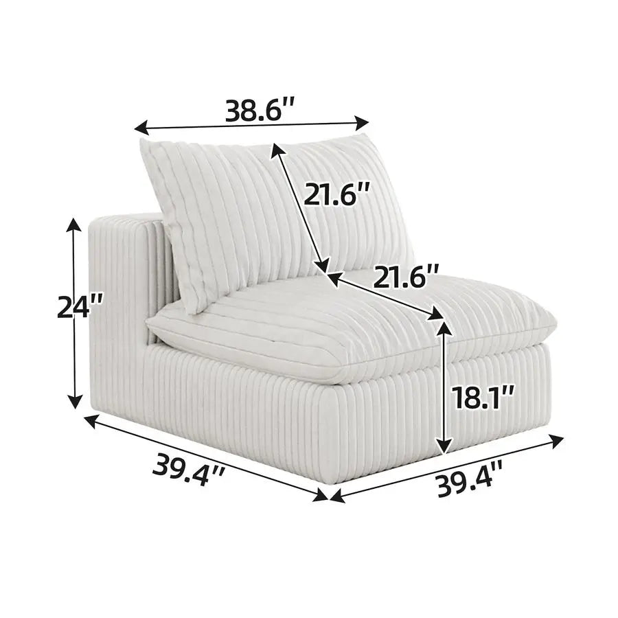 Cloud Modular Sofa, 8 Seater,  U Shaped with Ottoman