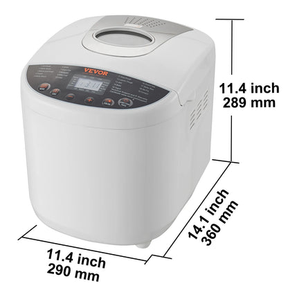 Bread Maker 2/3 LB  15-in-1 Dough Machine Nonstick Automatic with Gluten Free Setting