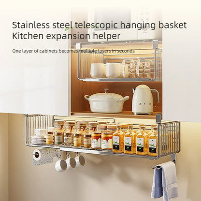 Stainless Steel  Hanging Basket Storage Bathroom or Kitchen