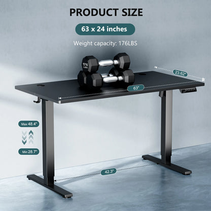 JHK 63x24 Inch Height Adjustable Stand Up Sit Stand