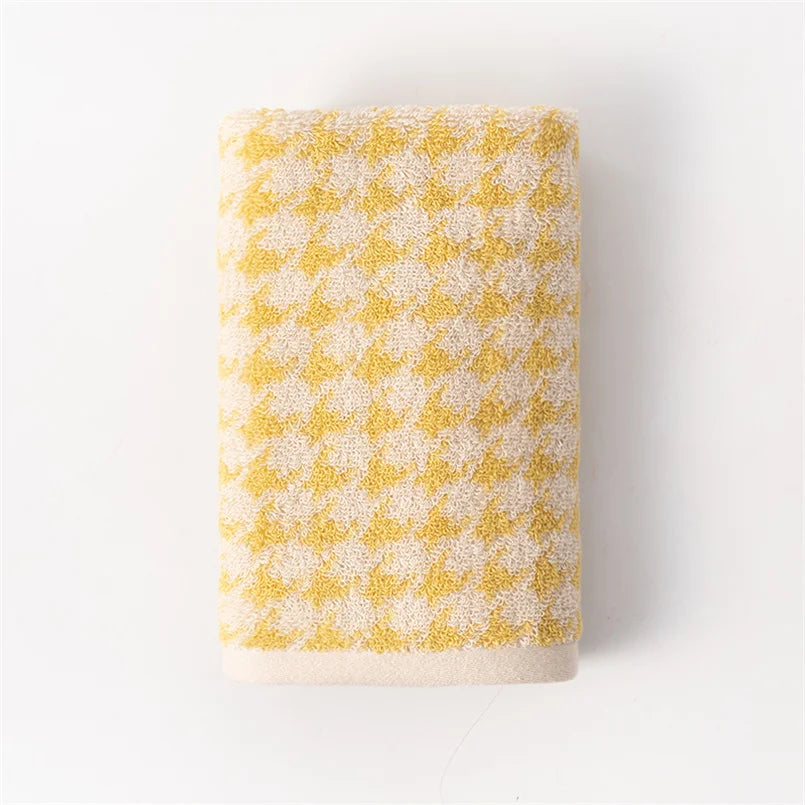 Absorbent Towel Classic Plaid Pure Cotton Bath Towel  Soft Face Towel