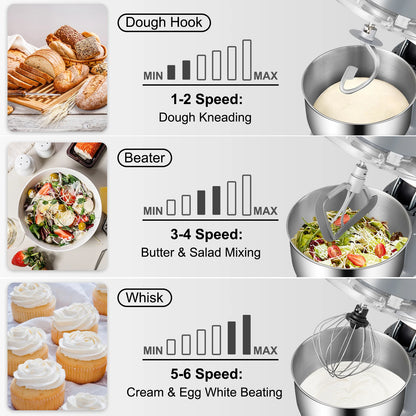 Stand Mixer   LCD  Timing 5.8 Qt Stainless Steel Bowl