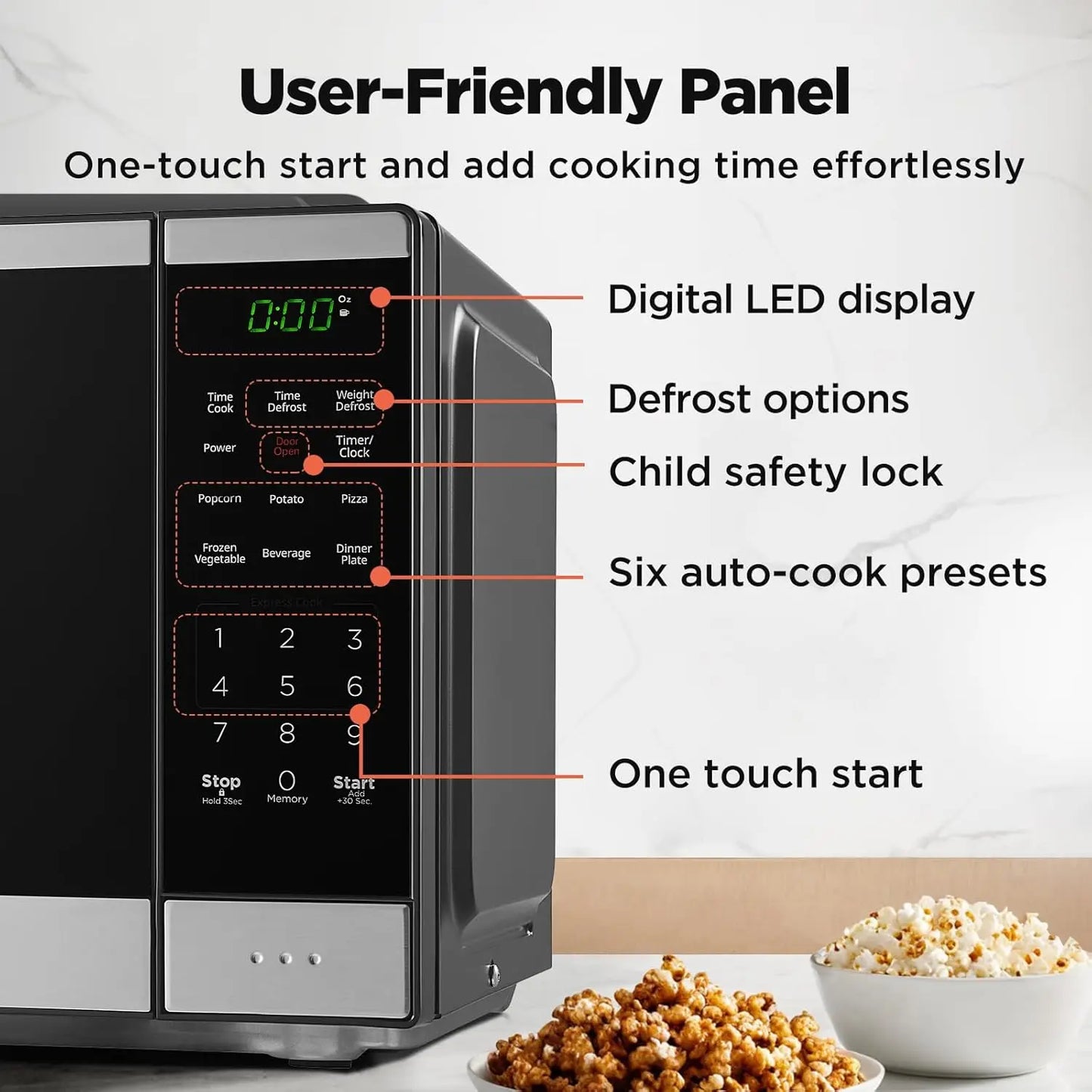 BLACK+DECKER Countertop Microwave Oven 0.9 Cu Ft - 6k, 10 Power Levels