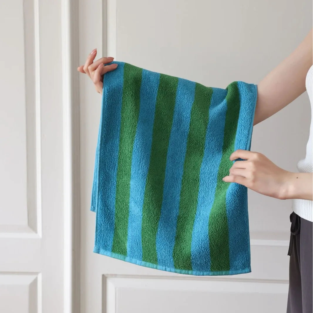 Striped Bath Towel  Washcloth Bathroom Towels