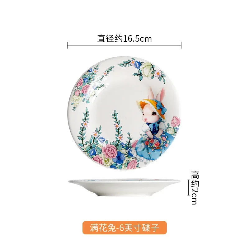 Creative Pumpkin Rabbit Pattern Tableware Garden Style Ceramic