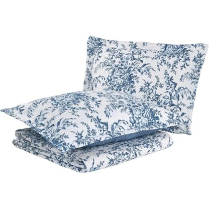 - Queen Quilt Set Reversible Cotton Bedding with Matching Shams  for All Seasons
