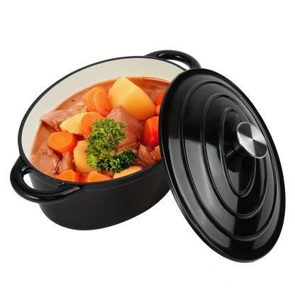 us4.5QT  Dutch Oven , Cast Iron Dutch Oven With Dual Handles , Cooking, Non-stick Enamel Coated Cookwared