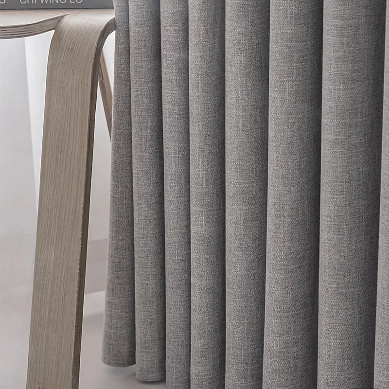 Asazal Linen Blackout Curtains  High Quality Full Shading Window Drapes