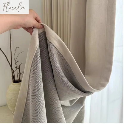Herringbone Cream Curtains for Living Room Bedroom Blackout  Window