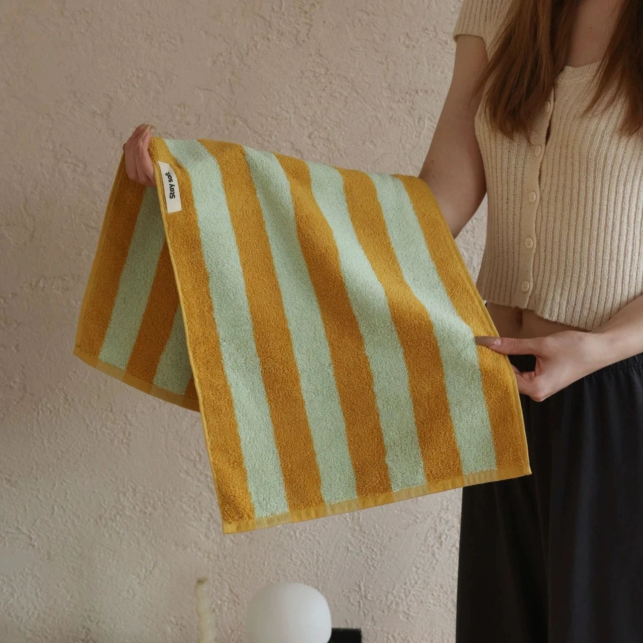 Striped Bath Towel  Washcloth Bathroom Towels