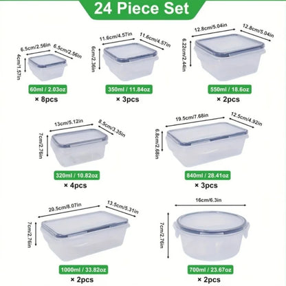 BPA-Free Food Storage Set - 24 Airtight Containers & Lids with Labels