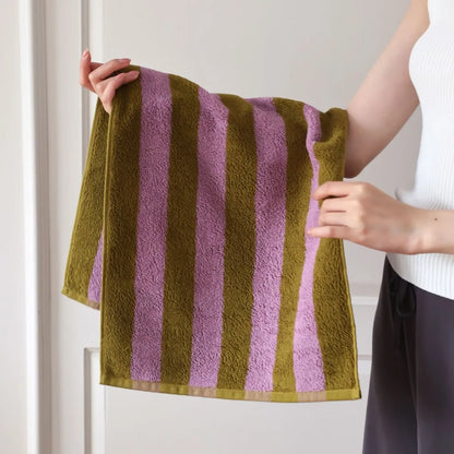 Striped Bath Towel  Washcloth Bathroom Towels