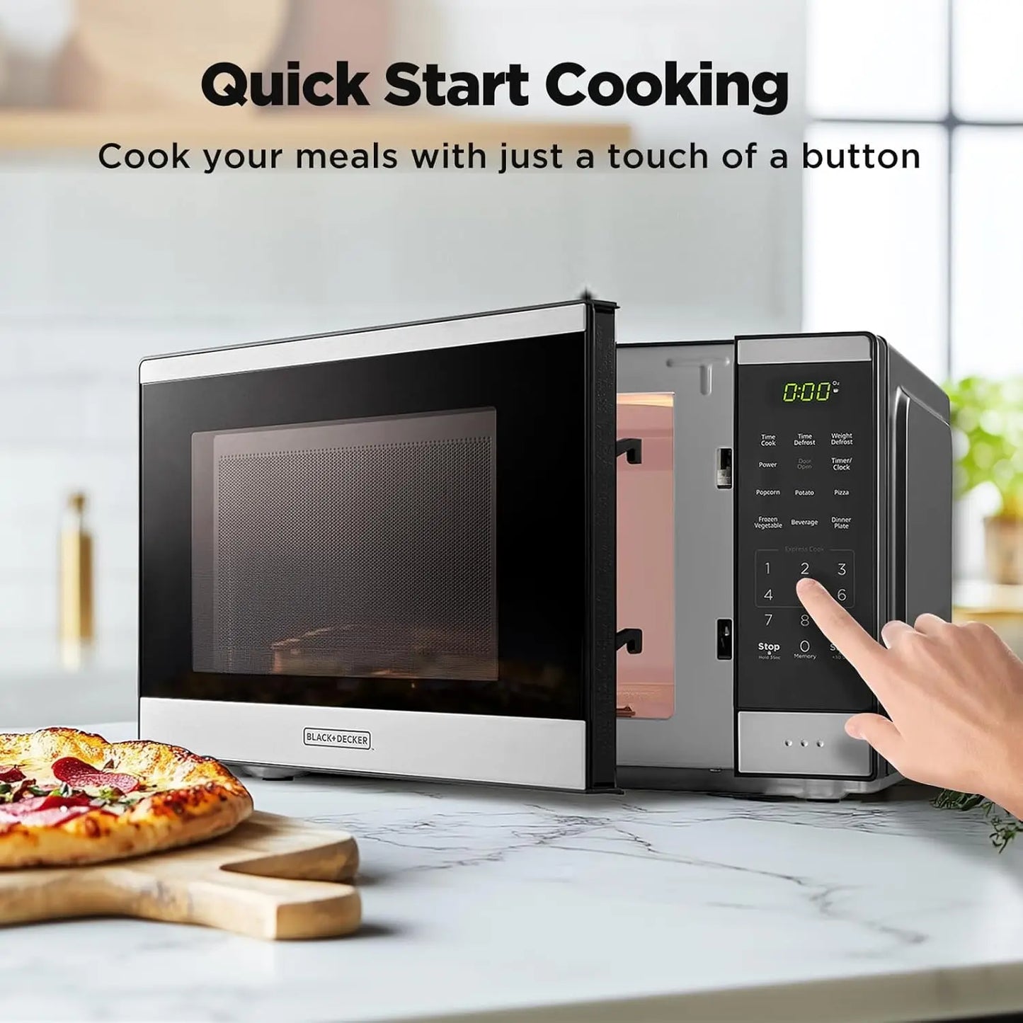 BLACK+DECKER Countertop Microwave Oven 0.9 Cu Ft - 6k, 10 Power Levels