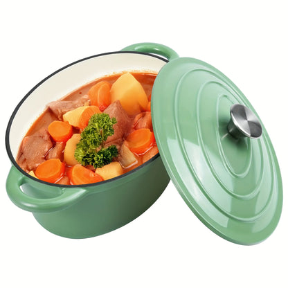 us4.5QT  Dutch Oven , Cast Iron Dutch Oven With Dual Handles , Cooking, Non-stick Enamel Coated Cookwared