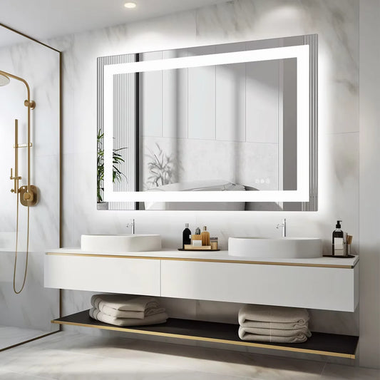 JHK 36"x 24"LED Bathroom Vanity Mirror for Wall Memory Function Tempered Glass