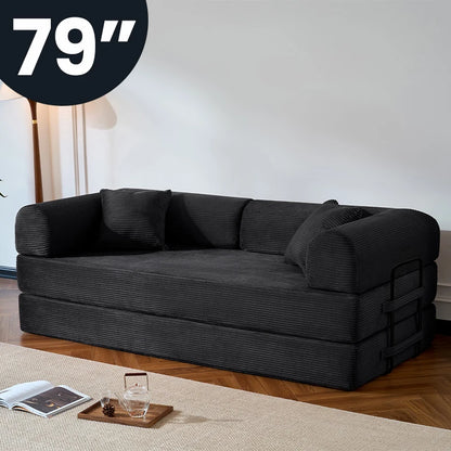 79’’  Convertible Sofa Bed Corduroy Upholstered, Loveseat Sleeper