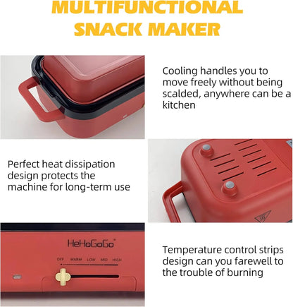 Multifunctional Electric Griddle with 3 Pans for Takoyak